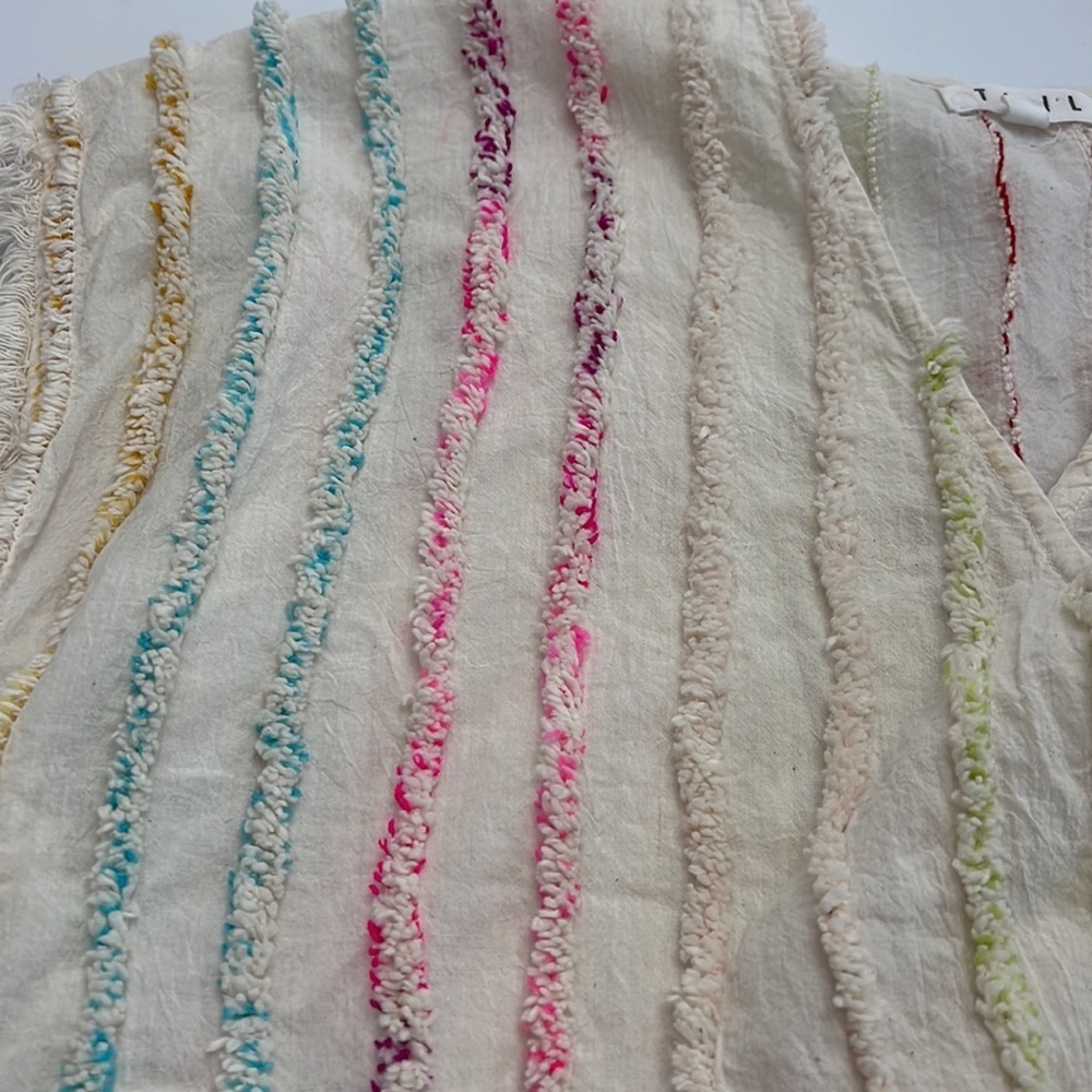 THML Cream Peplum Top with Multicolor Stripes - Picture 10 of 15